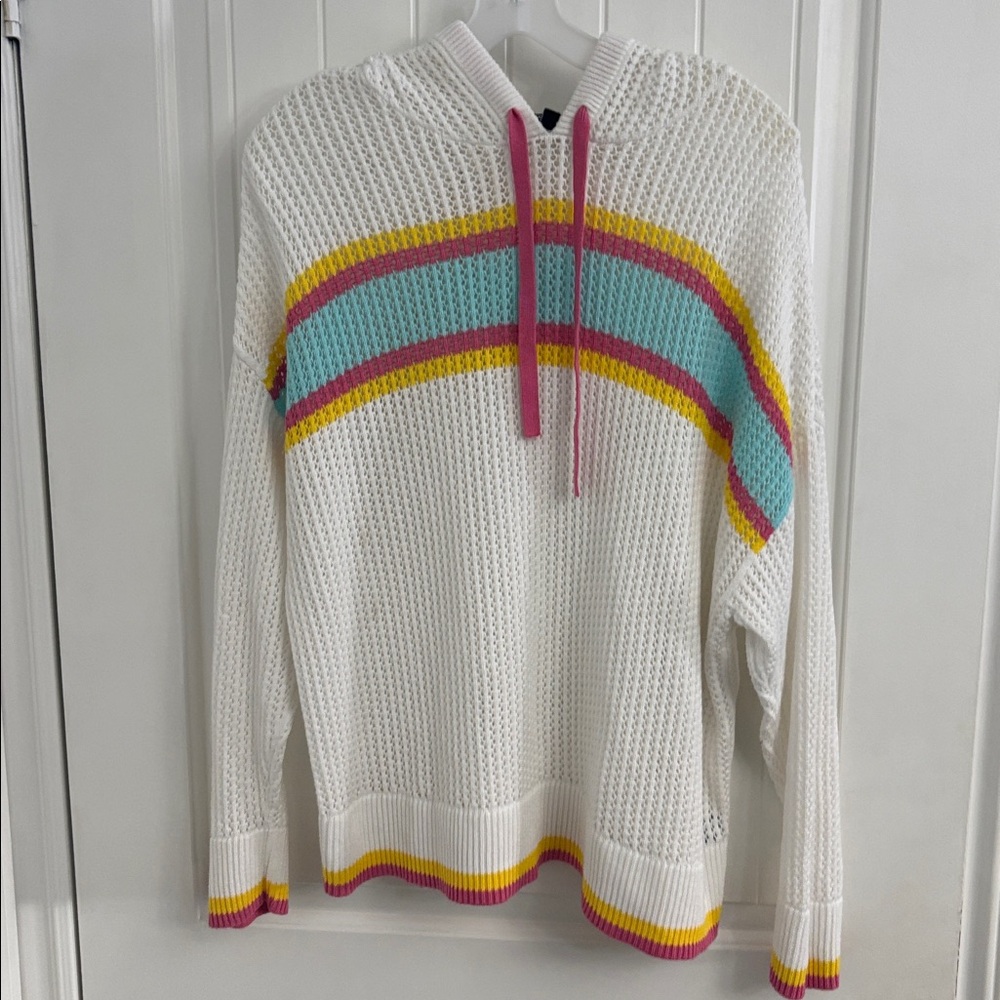TORRID Pointelle Colorful Striped Knit Hoodie - Picture 2 of 11